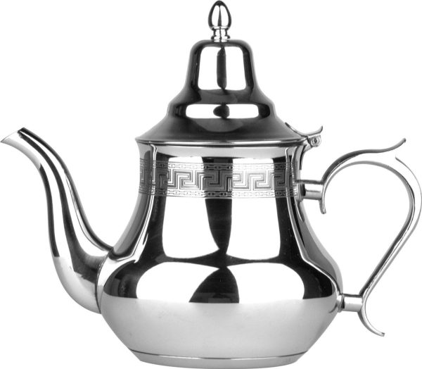 Moroccan teapot Marrakech - Stainless steel - 1.6 liters The Marrakech teapot from is designed with style and we combine functionality and comfort with pleasure! This Moroccan teapot made from durable 18/10 stainless steel with a glossy finish and an elegant design with a subtle pattern on the lid. Has a heat resistant handle. Mirror finish stainless steel. With this you can prepare Moroccan tea, fresh mint tea or just your favorite tea in an authentic way. Available in different sizes. Specifications: Silver color Capacity: 1.5 liters Material: Stainless steel The contents of the set: 1x Marrakech teapot 1.6 liters All advantages at a glance: Suitable for all heat sources including induction. Hangable Easy to use, easy to clean Strong and durable Noticed ! We recommend that you always wash the teapot by hand for maximum durability.